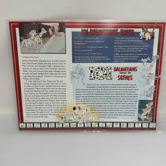 Disney 101 Dalmatians 1961 Collectible Patch and Card Willabee & Ward - Picture 4 of 4